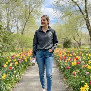 Muskoka Bear Wear quarter-zip sweatshirt in charcoal